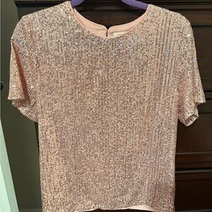 Vine & Love Sparkling Blush Sequin Blouse